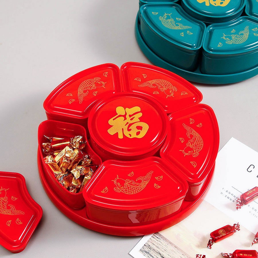 福魚旋轉(zhuǎn)糖果盒（紅/綠）